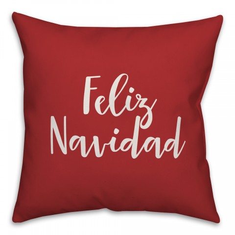 Feliz Navidad in Red 18x18 Spun Poly Pillow Cover