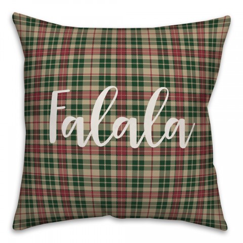 Falala in Tartan Plaid 18x18 Spun Poly Pillow Cover