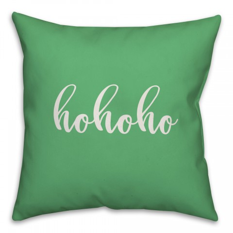 Hohoho in Light Green 18x18 Spun Poly Pillow Cover