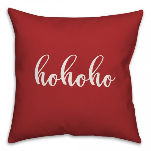 Hohoho in Red 18x18 Spun Poly Pillow Cover