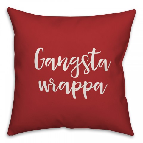 Gangsta Wrapper in Red 18x18 Spun Poly Pillow Cover