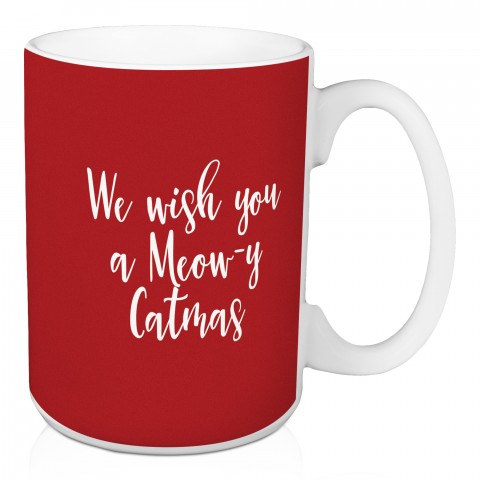 We Wish You A Meow-y Catmas in Red 15 oz Mug