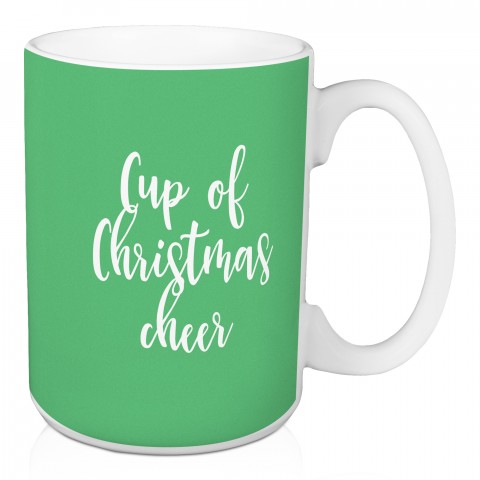 Cup Of Christmas Cheer in Light Green 15 oz Mug