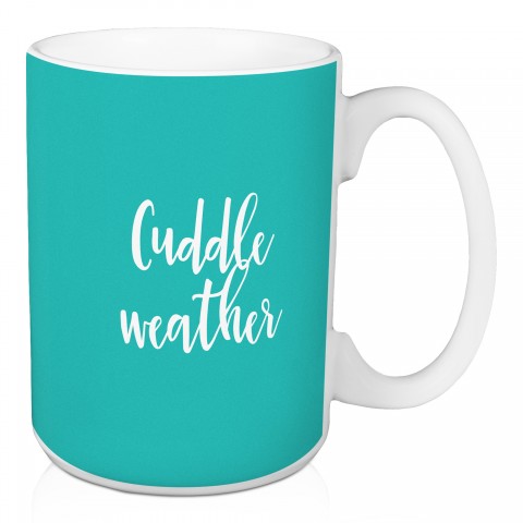 Cuddle Weather in Teal 15 oz Mug