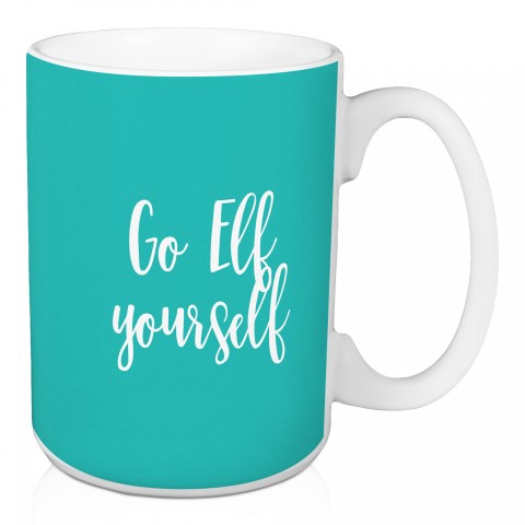 Go Elf Yourself in Teal 15 oz Mug