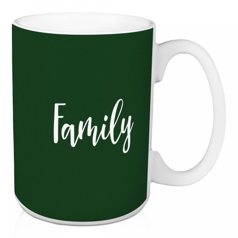Family in Dark Green 15 oz Mug