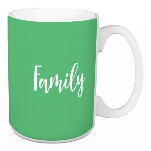 Family in Light Green 15 oz Mug