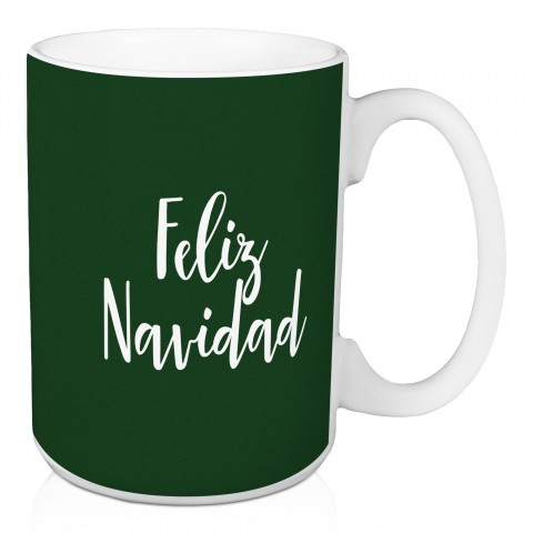 Feliz Navidad in Dark Green 15 oz Mug