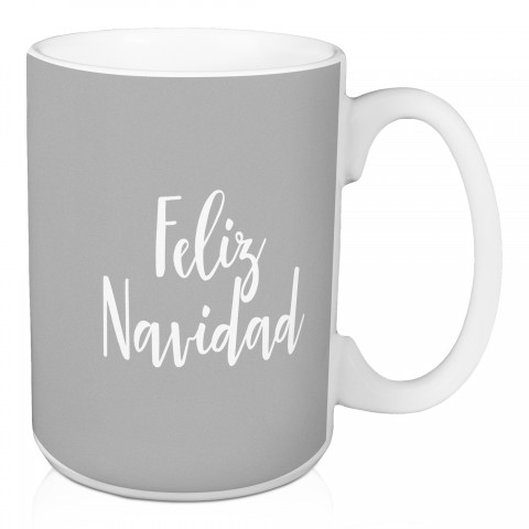 Feliz Navidad in Gray 15 oz Mug