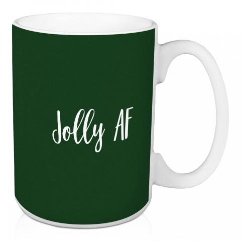 Jolly AF in Dark Green 15 oz Mug