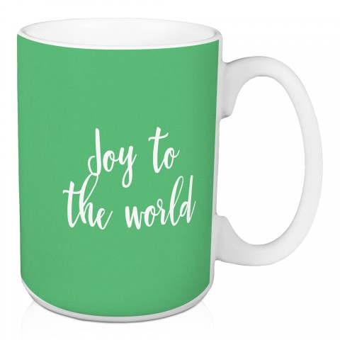 Joy To The World in Light Green 15 oz Mug