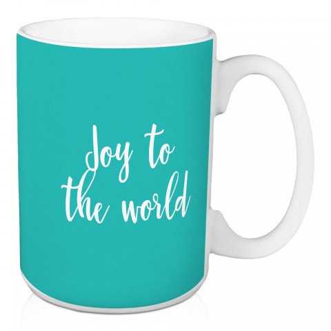 Joy To The World in Teal 15 oz Mug
