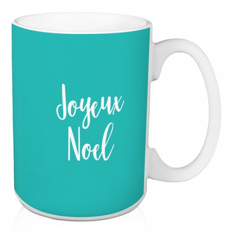 Joyeux Noel in Teal 15 oz Mug