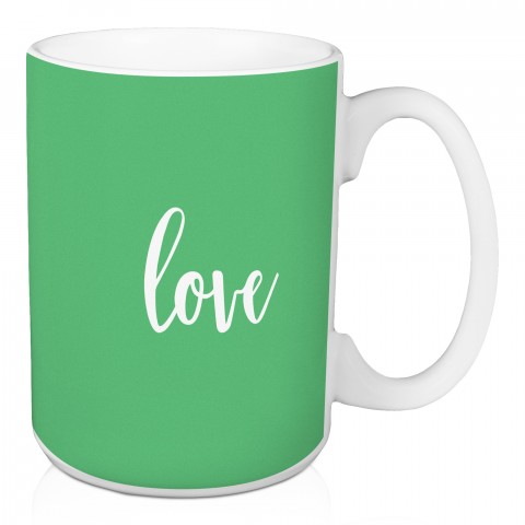 Love in Light Green 15 oz Mug