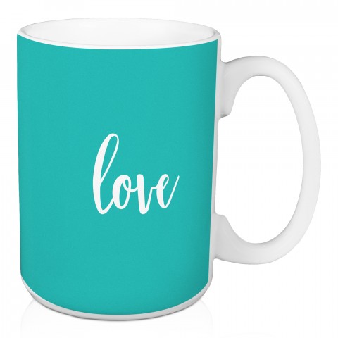 Love in Teal 15 oz Mug