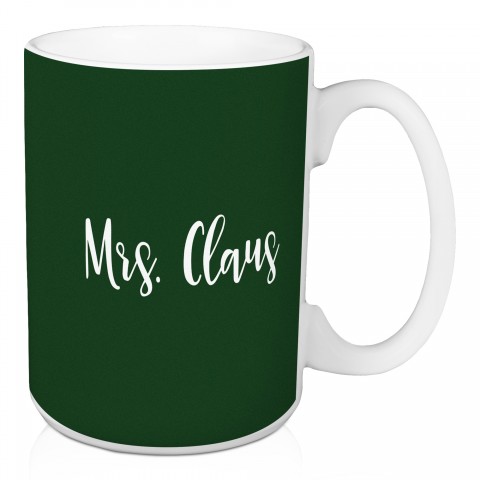 Mrs. Claus in Dark Green 15 oz Mug