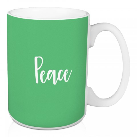 Peace in Light Green 15 oz Mug