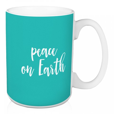 Peace On Earth in Green 15 oz Mug