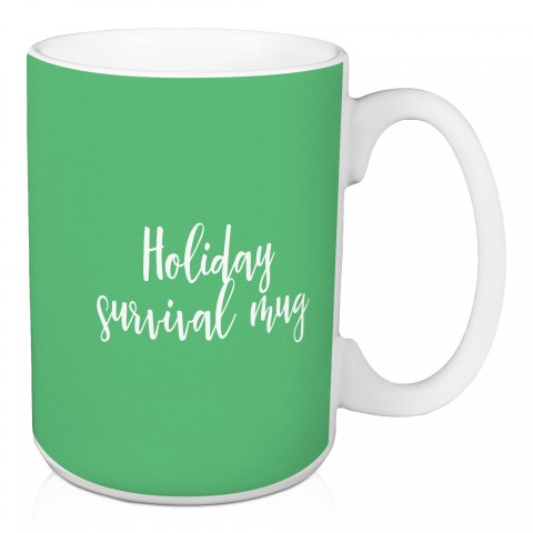 Holiday Survival Mug in Light Green 15 oz Mug