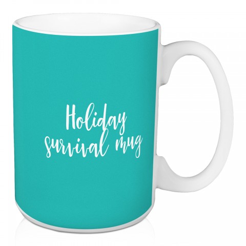 Holiday Survival Mug in Green 15 oz Mug
