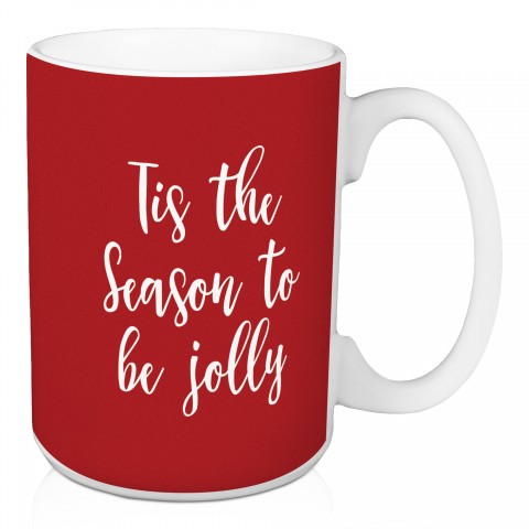Tis The Season To Be Jolly in Teal 15 oz Mug