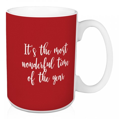 It's The Most Wonderful Time Of The Year in Teal 15 oz Mug