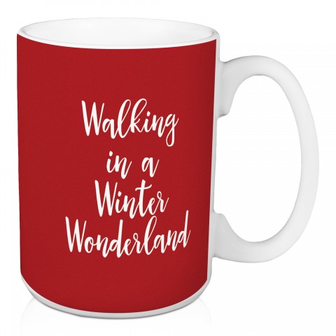Walking In A Winter Wonderland in Teal 15 oz Mug