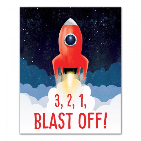 3, 2, 1, Blast Off 16x20 Canvas Wall Art