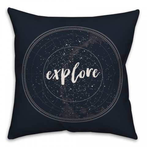 Explore Star Chart 16x16 Spun Poly Pillow