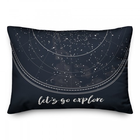 Let's Go Explore 14x20 Spun Poly Pillow