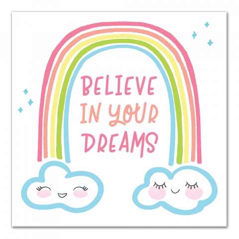 Believe In Your Dreams 12x12 Canvas Wall Art