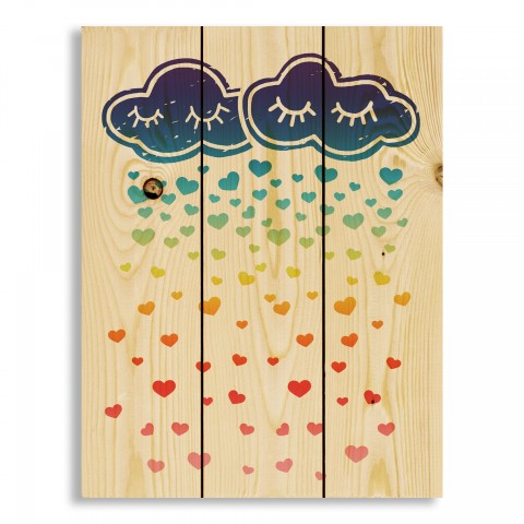 Rainbow Clouds 10.5x14 Pallet Wood Art