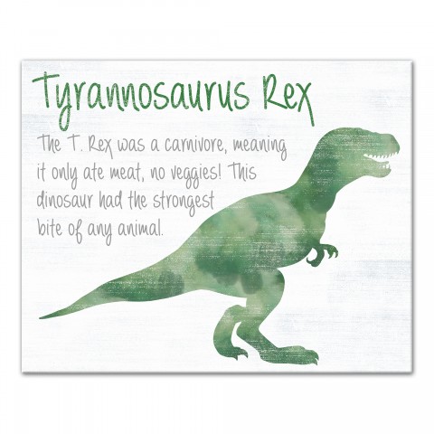 Tyrannosaurus Rex Facts 16x20 Canvas Wall Art
