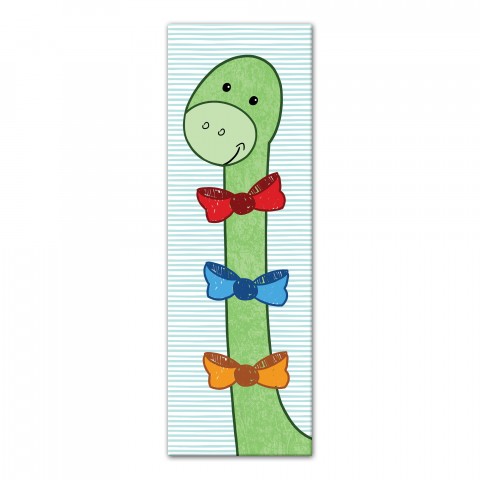Dinosaur In Bowties 12x36 Canvas Wall Art
