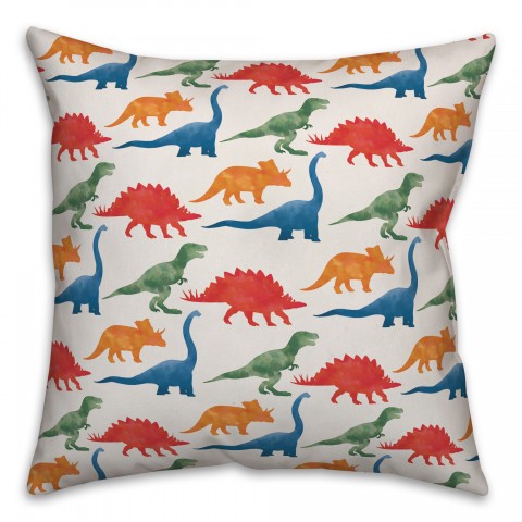 Dinosaur Pattern 16x16 Spun Poly Pillow