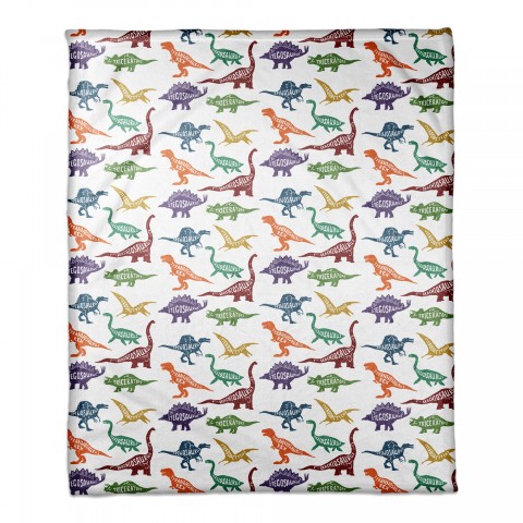 Dinosaur Pattern 50x60 Coral Fleece Blanket