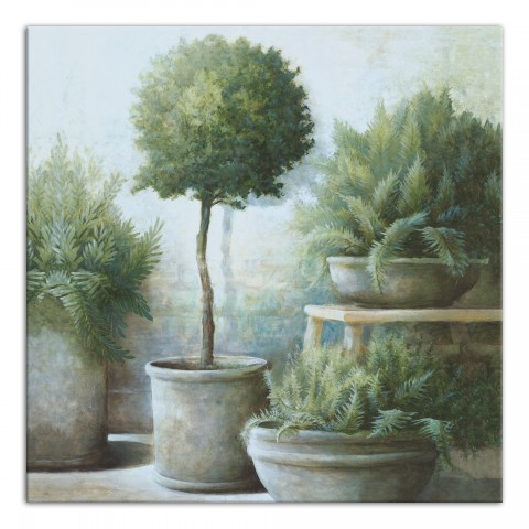 Potted Greenery 24x24 Canvas Wall Art