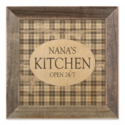 My Kitchen 12x12 Personalized Framed Wood Print