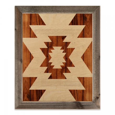 Natural Tribal Pattern 20x16 Framed Wood Print
