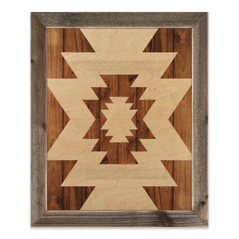 Pale Tribal Pattern 20x16 Framed Wood Print