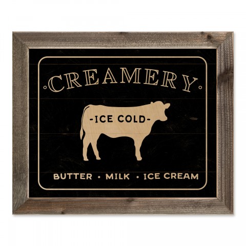 The Creamery Distressed 20x16 Framed Wood Print