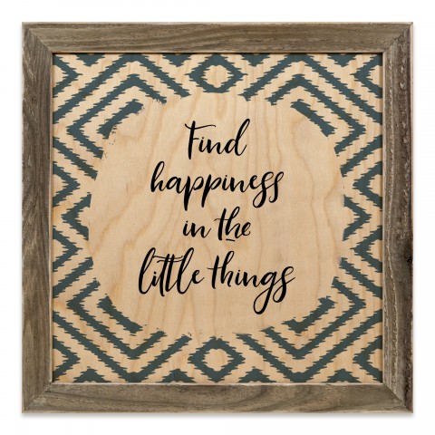 Ikat Find Happiness in the Little Things 12x12 Framed Wood Print
