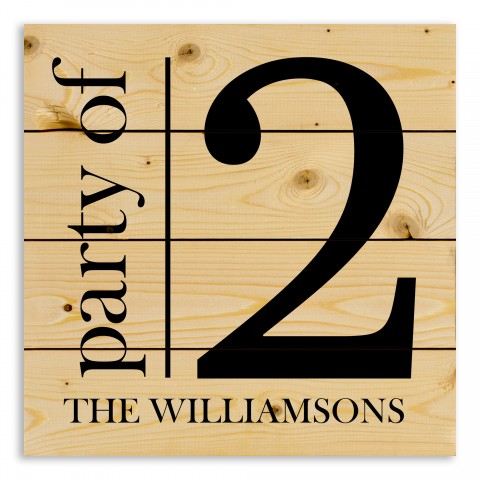 Party of 2 14x14 Personalized Pallet Wood Art
