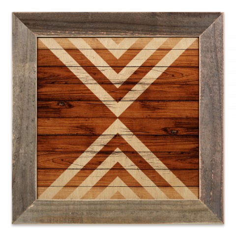 White Tribal Lines Pattern 12x12 Framed Wood Print