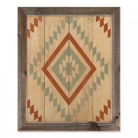 Light Southwest Pattern 20x16 Framed Wood Print