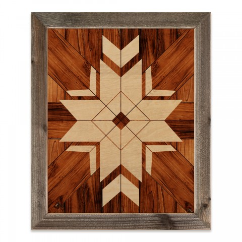 Tribal Triangle Pattern 20x16 Framed Wood Print