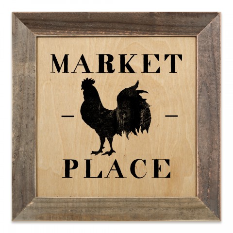 Market Place 12x12 Framed Wood Print