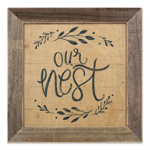 Our Nest 12x12 Framed Wood Print