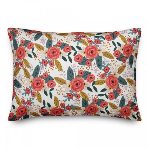 Blush Floral Pattern 14x20 Spun Poly Pillow