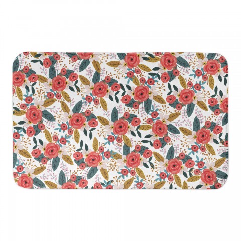Blush Floral Pattern 34x21 Bath Mat